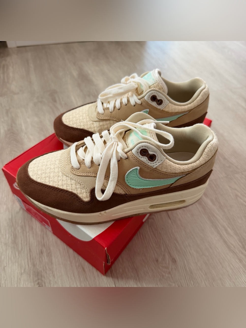 Nike Air Max 1 PRM Sneakers Medium Brown Mint Foam US 5.5 Like New